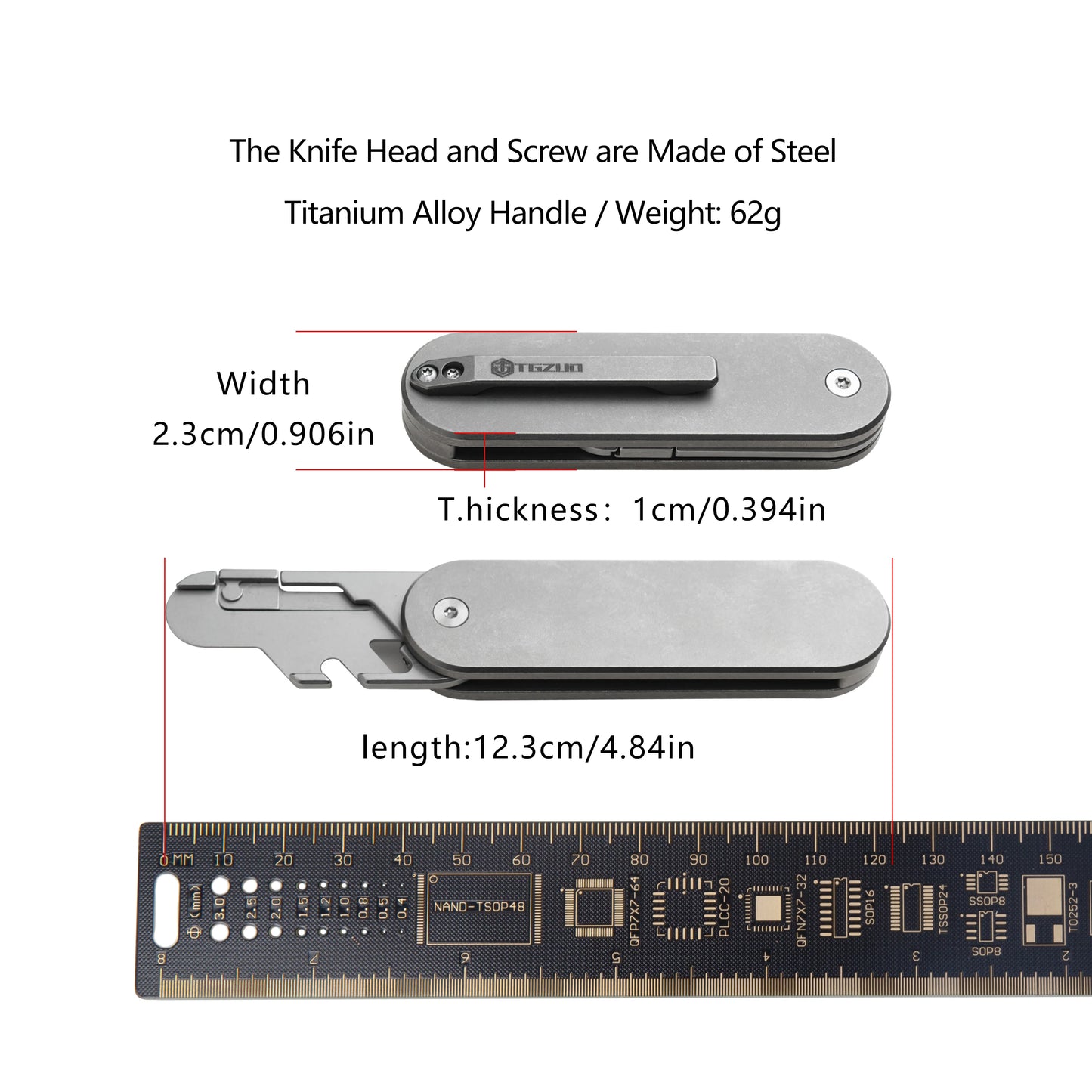 Titanium Alloy Folding Knife,Outdoor Utility Knife,Pocket Clip,Box cutter, Magnetic Open,multifunctional tool,sk5 steel Blades