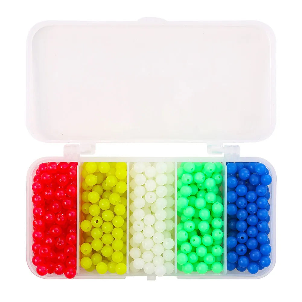 Night Luminous Fishing Hard Beads Fishing Rig Beads 5/6/8mm Glow Luminous Fish Beads Fishing Tackles Accessories