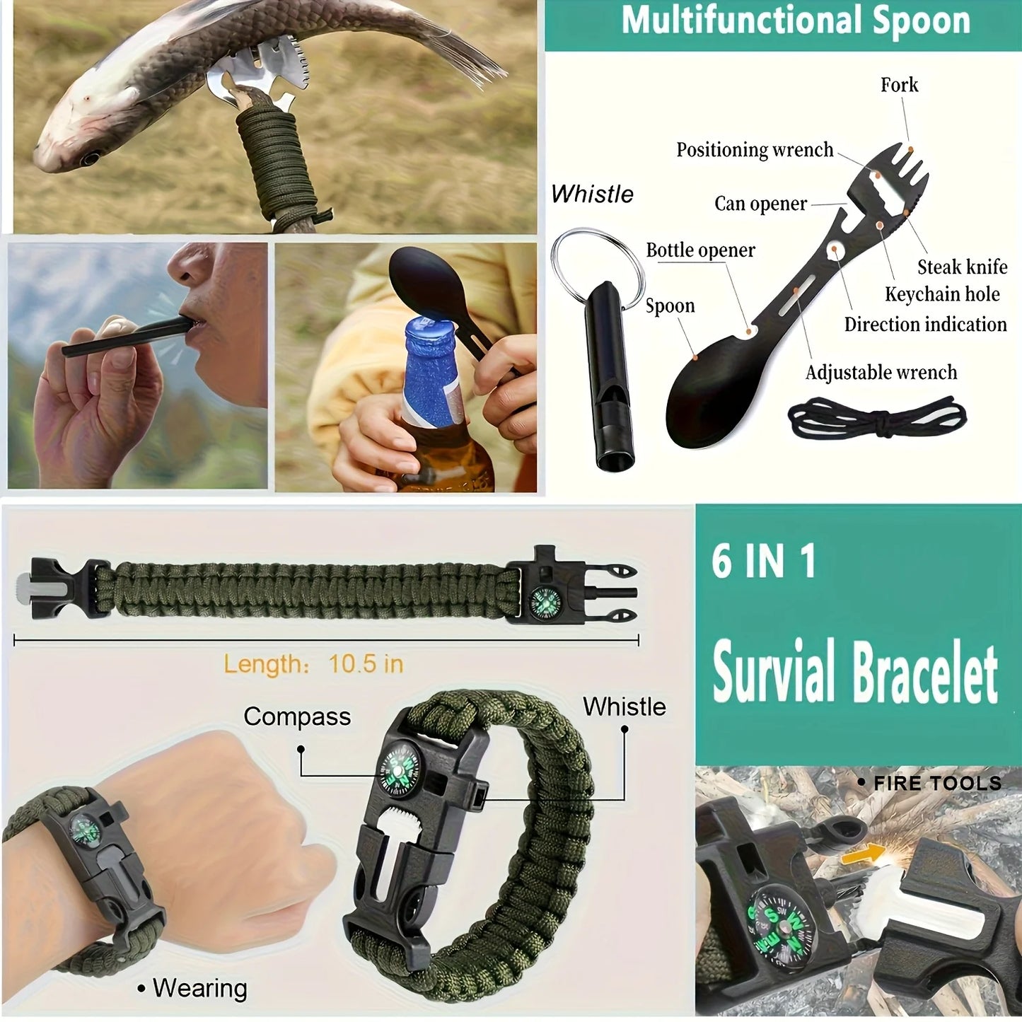 Ultimate Survival Equipment Set -20 in 1 Emergency Survival Equipment and Tools, Perfect Valentine's Day Gift for Men