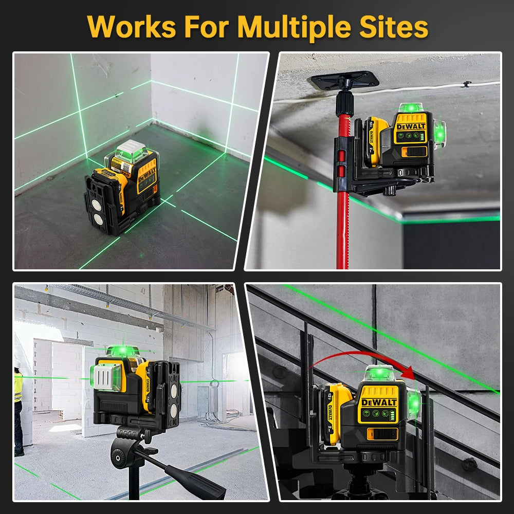 DEWALT Electric Tools DW089LG 12V Li ion Battery Powered Self Levelling Green Beam Laser. 12 Lines in 3x360° Ultimate Precision
