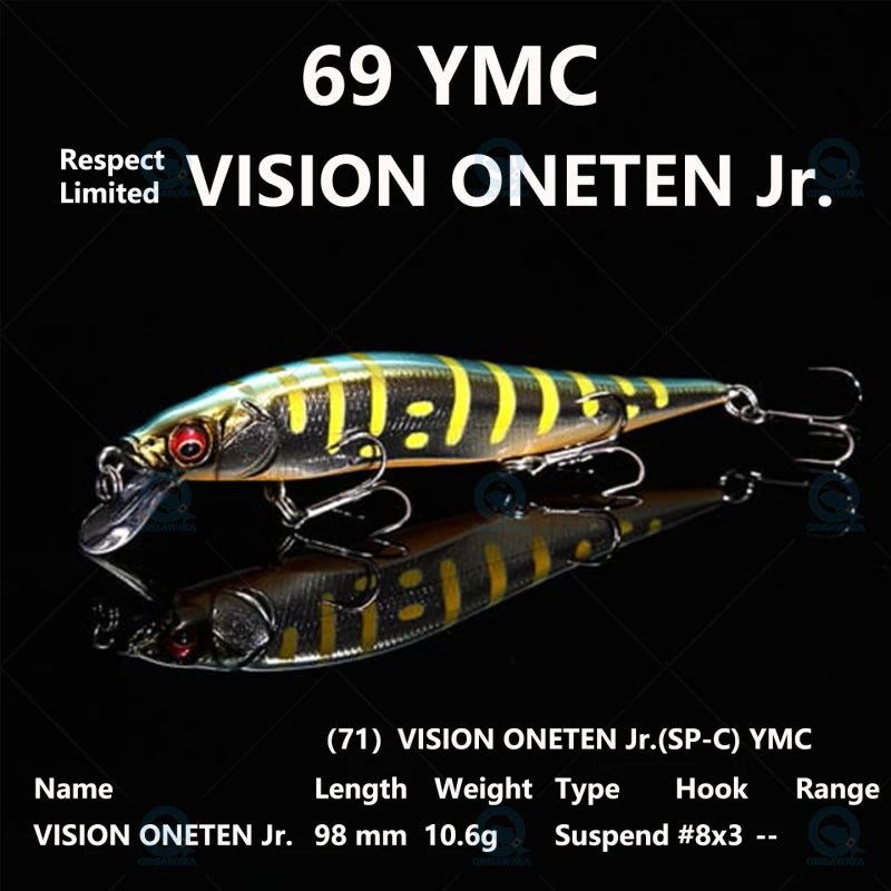 JAPAN Megabass VISION ONETEN Jr. 98mm 10.5g Suspend BASS Fishing LURE Bait MINNOW Jerkbait Dynamic Saltwater Sea Tackle Magnetic