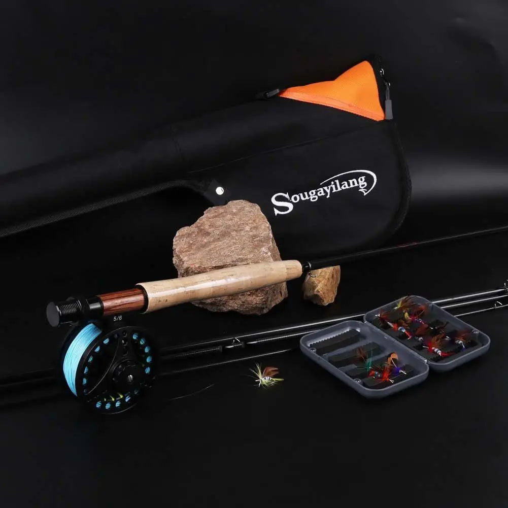 Complete Fly Fishing Rod and Reel Combo Kit for Saltwater Freshwater Angling