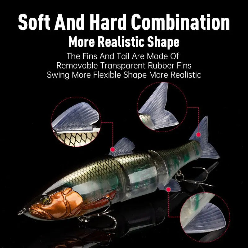 LEYDUN DOWZ SWIMMER 180SF 2oz Slow Floating Fishing Lures Triple Joint Body Glide Swimbaits Hard Baits Wobblers For Bass Pike