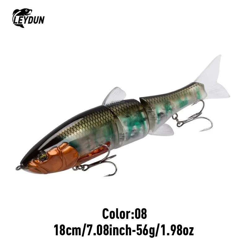 LEYDUN DOWZ SWIMMER 180SF 2oz Slow Floating Fishing Lures Triple Joint Body Glide Swimbaits Hard Baits Wobblers For Bass Pike