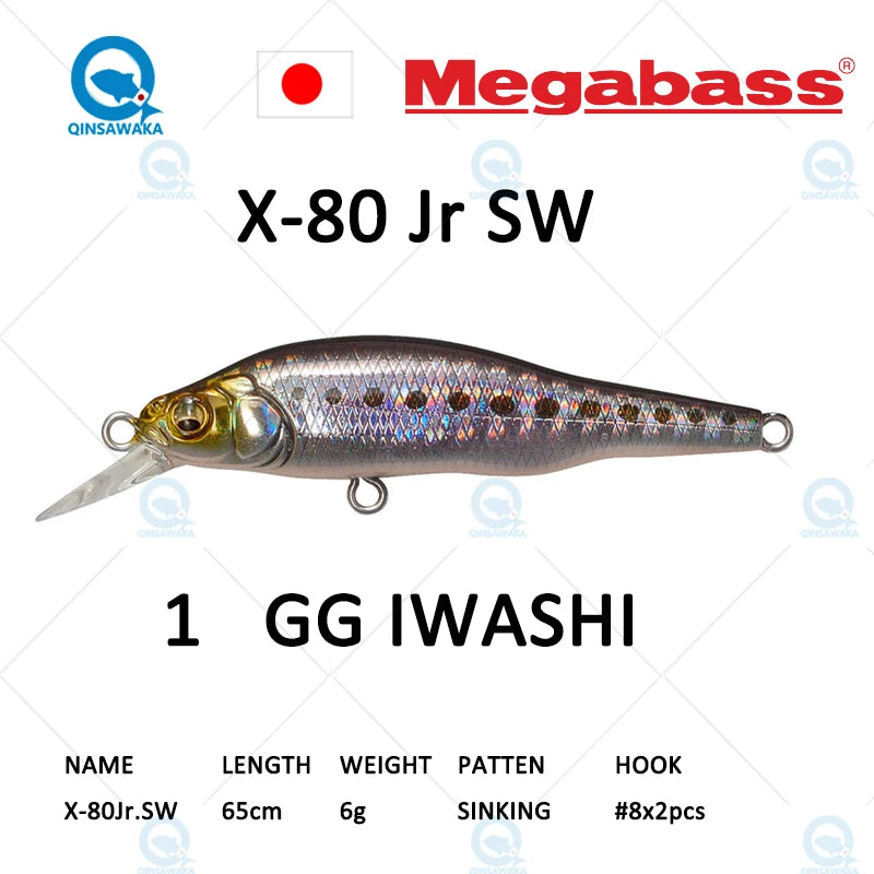 JAPAN Megabass ONETEN X-80 JR X80 Jr 65cm Suspend BASS Fishing Lure Narrow profiled MINNOW Casting Trolling Jerkbait Sea Tackle