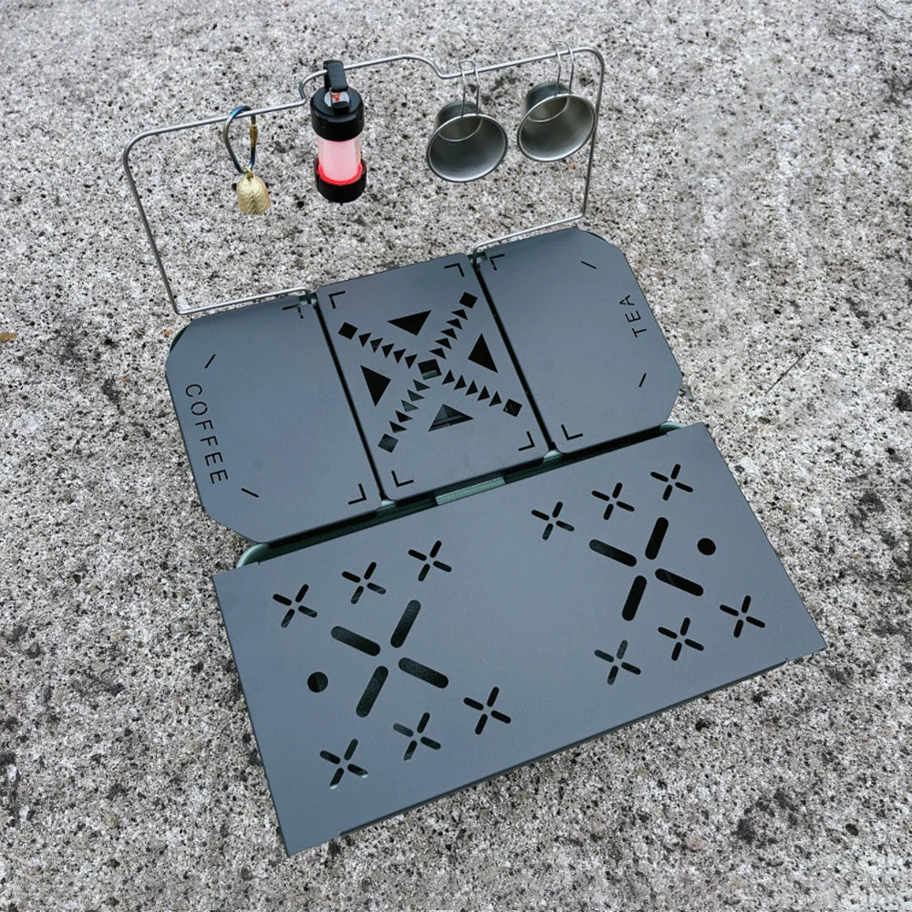 Folding Table Top Heavy Duty Mini Shelf Metal Aluminum Alloy for Stanley Lunch Box 9.4L Camping Gear