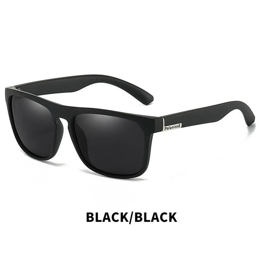 Black Polarized Square Sunglasses Men Women Fashion Classic Driving Shades for Outdoor Sports Cycling Travel Fishing Eyewears