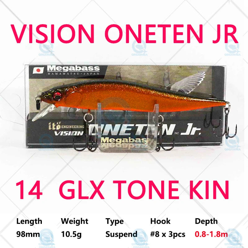 JAPAN Megabass VISION ONETEN Jr. 98mm 10.5g Suspend BASS Fishing LURE Bait MINNOW Jerkbait Dynamic Saltwater Sea Tackle Magnetic