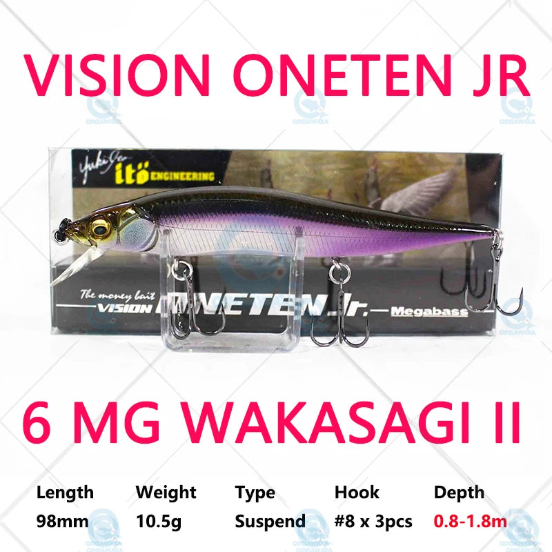 JAPAN Megabass VISION ONETEN Jr. 98mm 10.5g Suspend BASS Fishing LURE Bait MINNOW Jerkbait Dynamic Saltwater Sea Tackle Magnetic