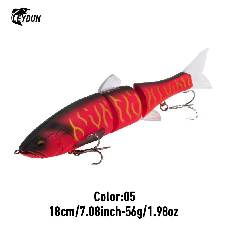 LEYDUN DOWZ SWIMMER 180SF 2oz Slow Floating Fishing Lures Triple Joint Body Glide Swimbaits Hard Baits Wobblers For Bass Pike