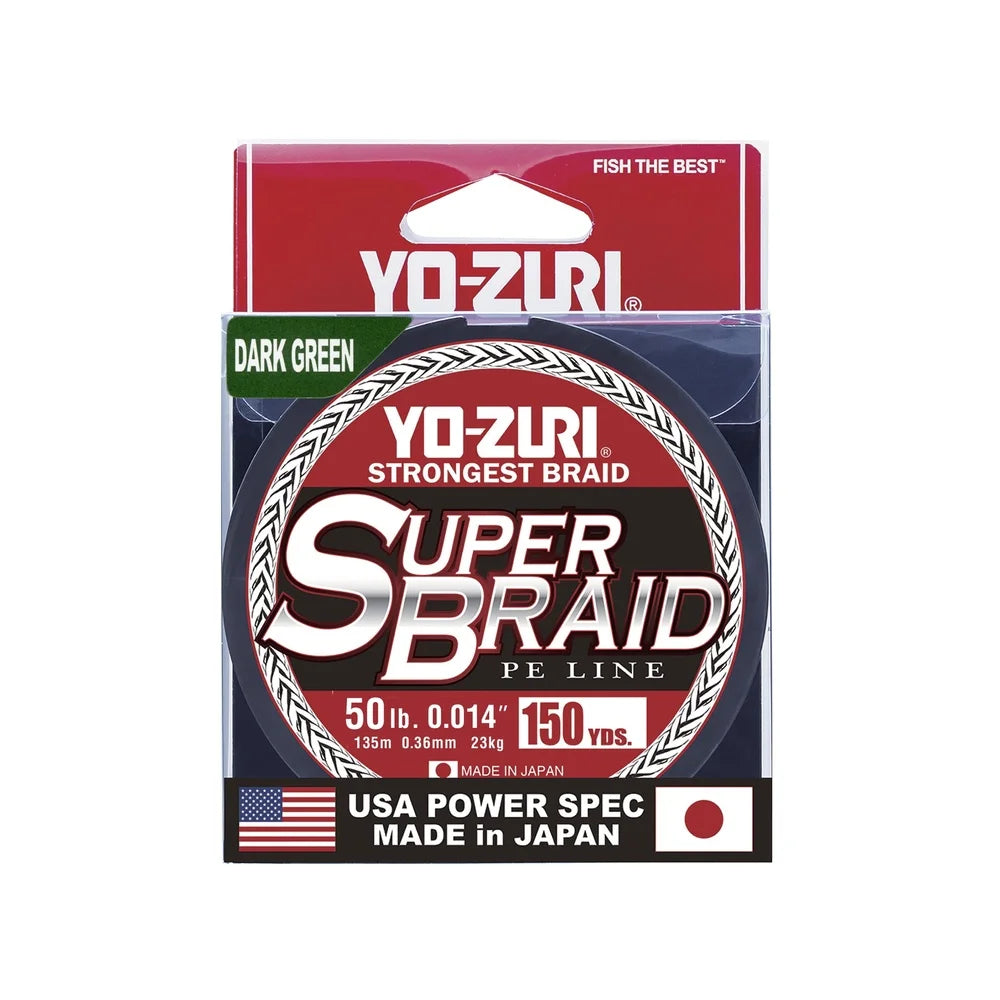 High Strength Super Braid Fishing Line 50lb 150yd Dark Green Abrasion Resistant Smooth Low Memory Durable Braided Line