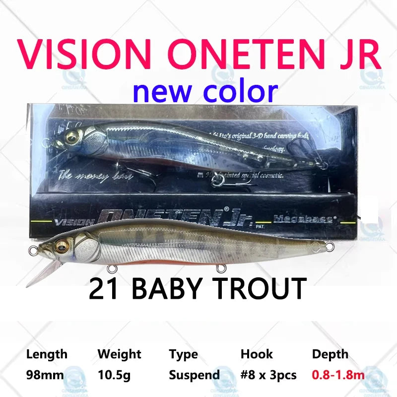 JAPAN Megabass VISION ONETEN Jr. 98mm 10.5g Suspend BASS Fishing LURE Bait MINNOW Jerkbait Dynamic Saltwater Sea Tackle Magnetic