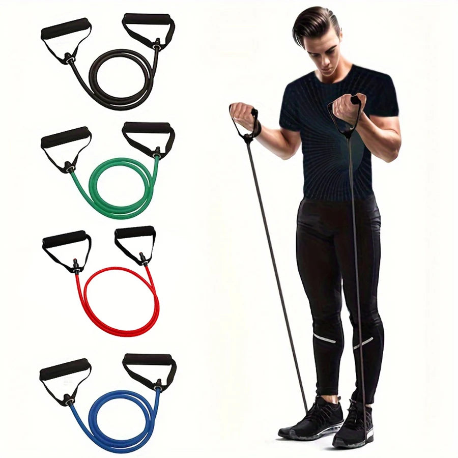 Resistance Bands Set with Handles, 4 Level Home Workout Bands for Strength Training, Yoga Pilates Fitness Exercise Bands