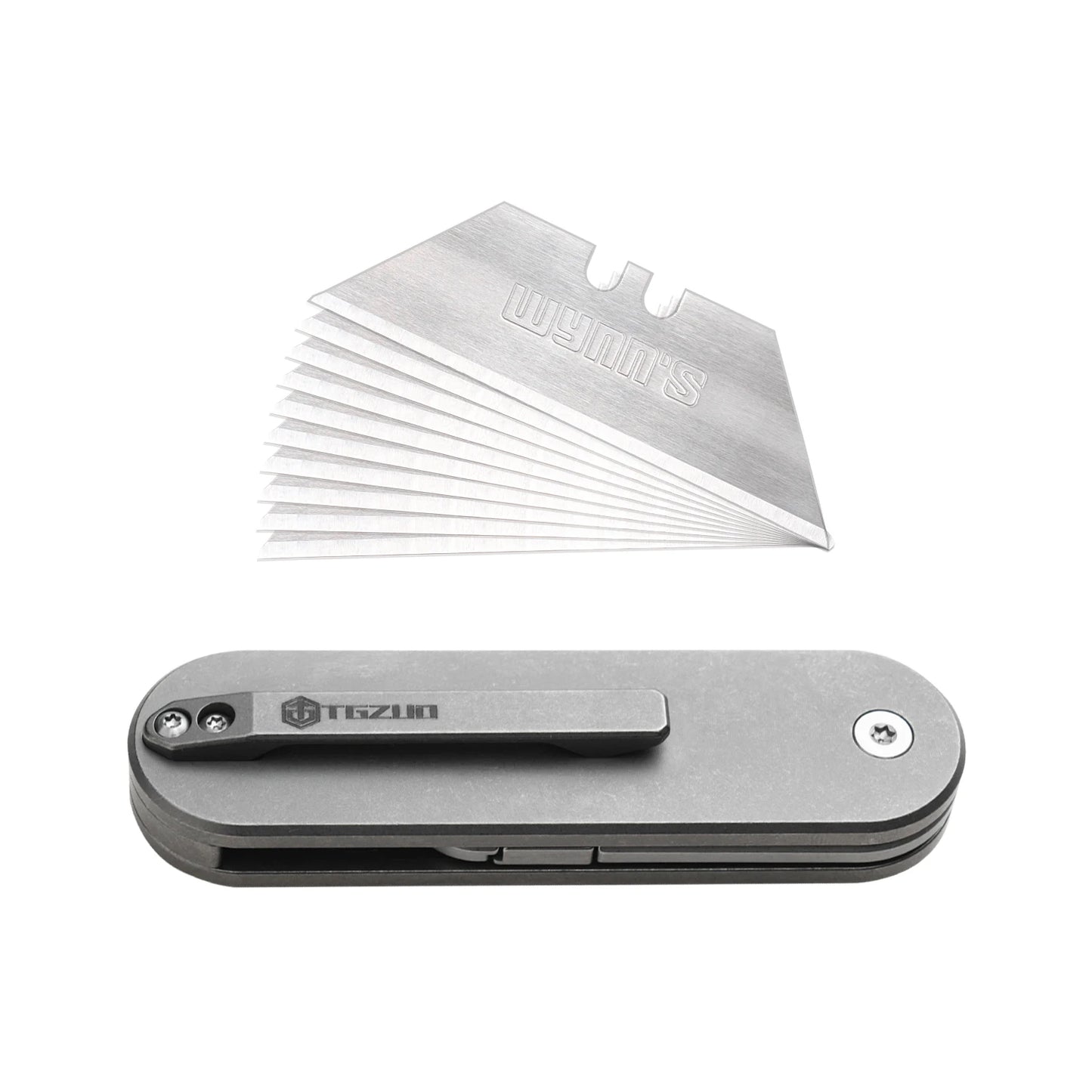 Titanium Alloy Folding Knife,Outdoor Utility Knife,Pocket Clip,Box cutter, Magnetic Open,multifunctional tool,sk5 steel Blades