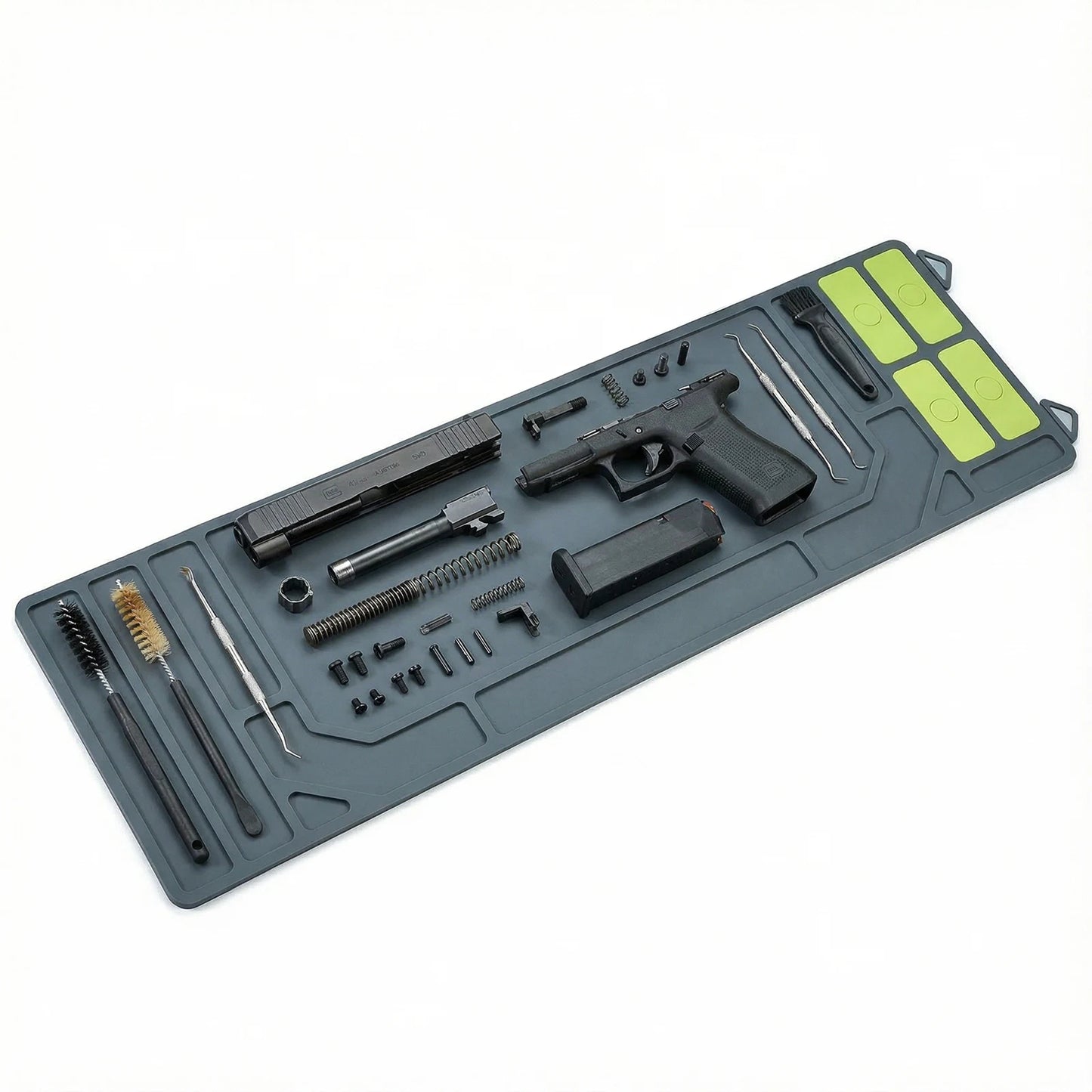 Gun Cleaning Mat 36x10inch with Organizer Parts Tray Anti-Slip Rubberized Workbench Mat Extra Large for Rifle Shotgun Pistol