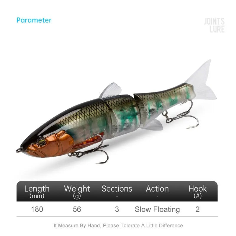 LEYDUN DOWZ SWIMMER 180SF 2oz Slow Floating Fishing Lures Triple Joint Body Glide Swimbaits Hard Baits Wobblers For Bass Pike