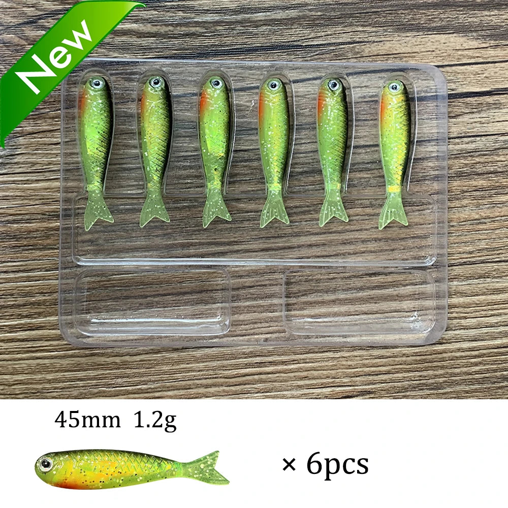 Soft Lures Kit 1.3g 5cm Tail Worm Spinner Jig Hook Crankbait Pesca Gear Tackle 6pcs Bait 10pcs Swimbait Carp Fishing Lure Set