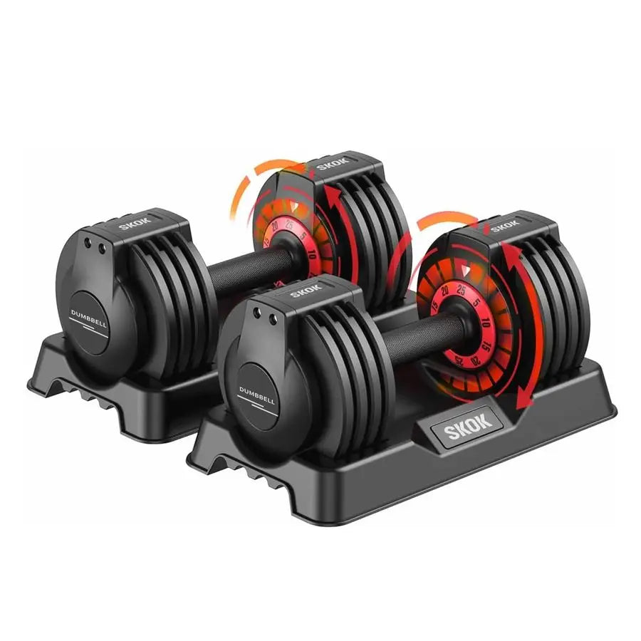 Adjustable Dumbbells Set, 55LB Adjustable Dumbbell Weight Set for Men and Women with AntiSlip Fast Adjust Weight by Customizable