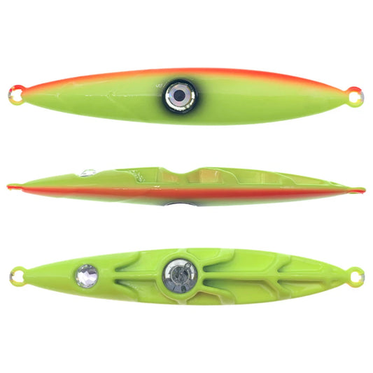 Slow Pitch Jig Slow Sinking Fishing Lure Luminous Sinking Vertical Jigging Bait with Light Flat Jigs Baits for Offshore Fishing