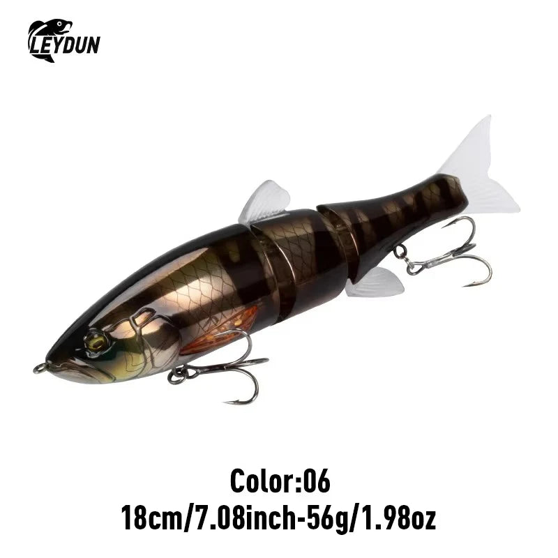 LEYDUN DOWZ SWIMMER 180SF 2oz Slow Floating Fishing Lures Triple Joint Body Glide Swimbaits Hard Baits Wobblers For Bass Pike