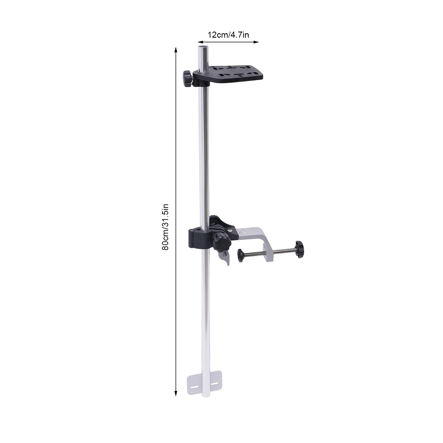 Portable Transducer Mount Universal 360° Adjustable Rotating Fish Finder Mount Transducer Pole Mount for Boat Canoe Kayak