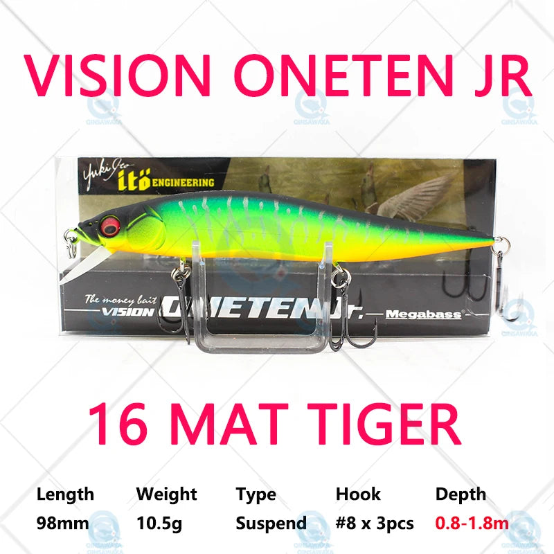 JAPAN Megabass VISION ONETEN Jr. 98mm 10.5g Suspend BASS Fishing LURE Bait MINNOW Jerkbait Dynamic Saltwater Sea Tackle Magnetic