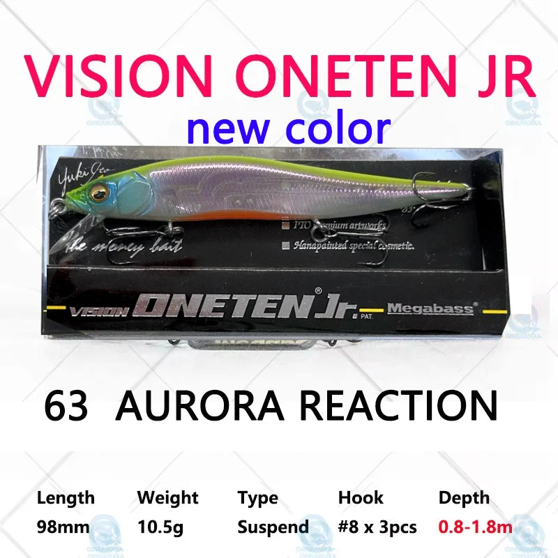 JAPAN Megabass VISION ONETEN Jr. 98mm 10.5g Suspend BASS Fishing LURE Bait MINNOW Jerkbait Dynamic Saltwater Sea Tackle Magnetic