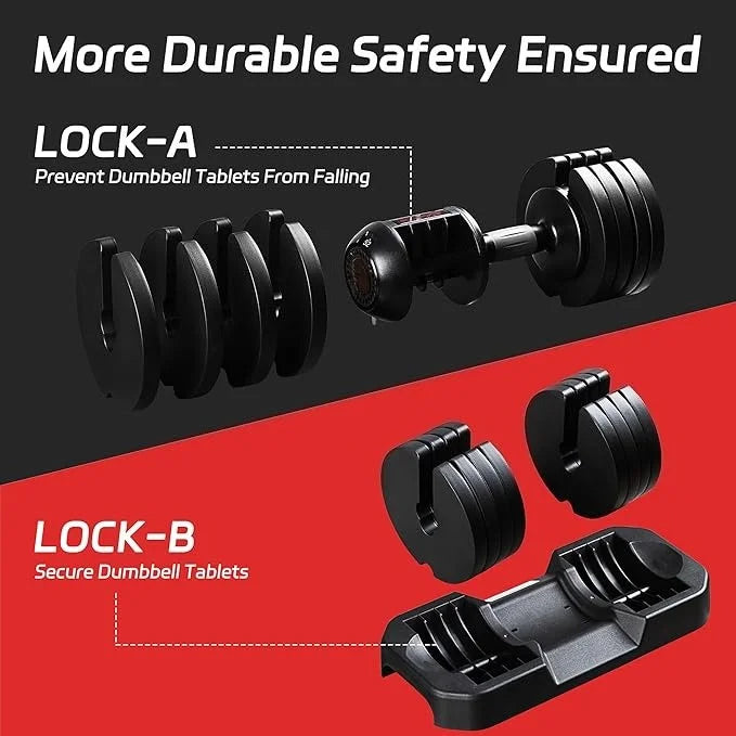 Adjustable Dumbbells Set of 2,Free Weights Dumbbells Set,52 lbs pair for Men/Women Gym Equipment for Home Strength