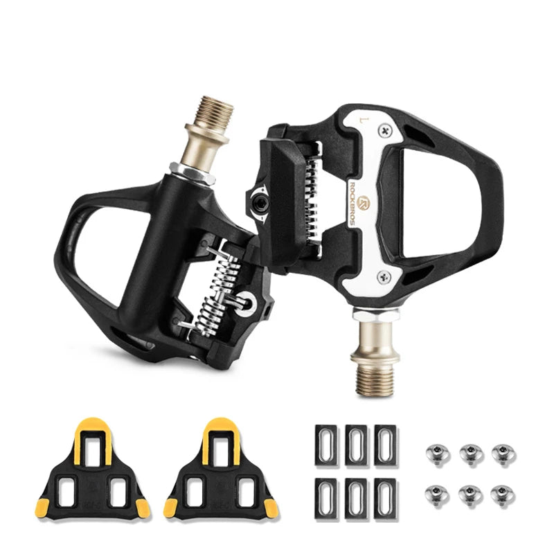 ROCKBROS Bike Pedal SPD-SL Cycling Road Bike Bicycle Self-locking Pedals Ultralight Aluminum Alloy 2 Sealed Bearing Bike Parts