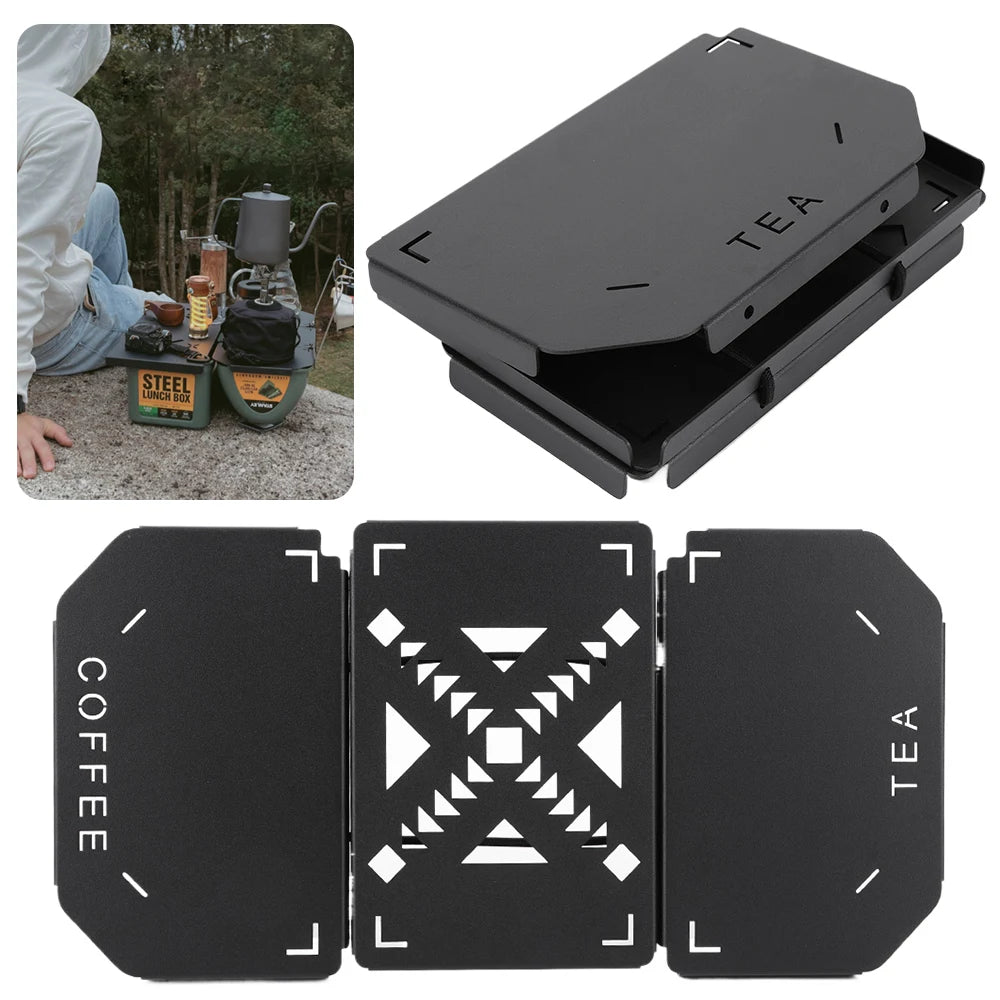 Folding Table Top Heavy Duty Mini Shelf Metal Aluminum Alloy for Stanley Lunch Box 9.4L Camping Gear