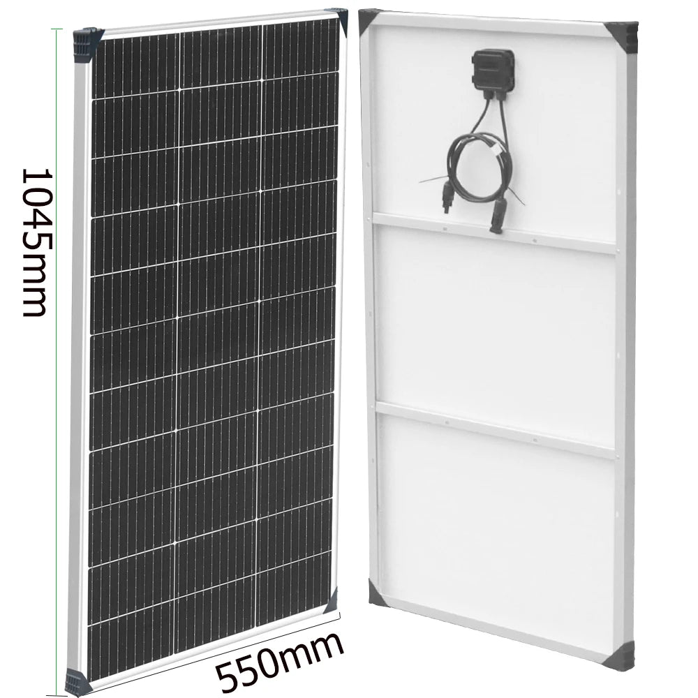 Lightweight solar panel module 100W 120W 150W cell aluminum frame for 12V or 24V 36V battery car home farm boat RV Camping Yacht