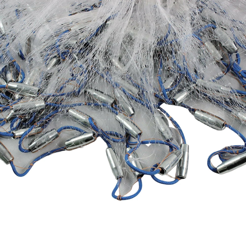 4.2M Diameter Large Fishing Cast Net,14FT Throw Net with Sinkers, Multi-Filament Nylon Hand Net for River Lake Ocean Fishing