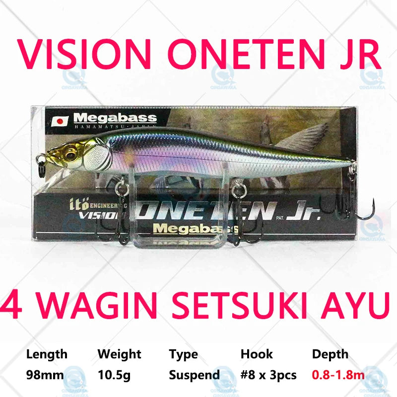 JAPAN Megabass VISION ONETEN Jr. 98mm 10.5g Suspend BASS Fishing LURE Bait MINNOW Jerkbait Dynamic Saltwater Sea Tackle Magnetic
