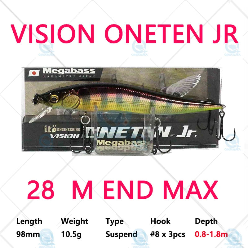 JAPAN Megabass VISION ONETEN Jr. 98mm 10.5g Suspend BASS Fishing LURE Bait MINNOW Jerkbait Dynamic Saltwater Sea Tackle Magnetic