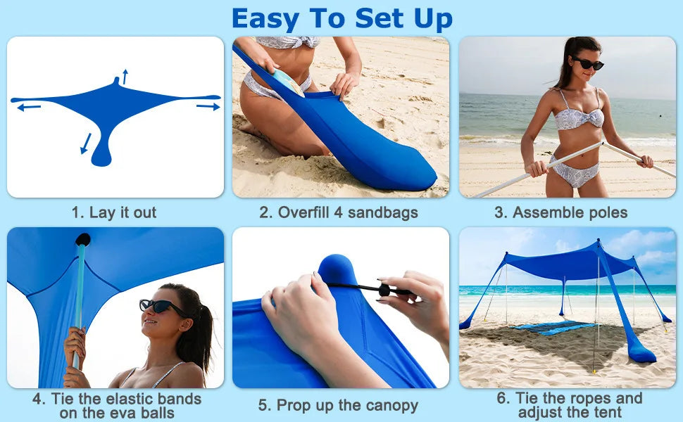 Outdoor Lawn and Beach Leica Canopy Tent Portable Lawn Camping Fishing Tent Outdoor Sun Protection and Cooling Large Size
