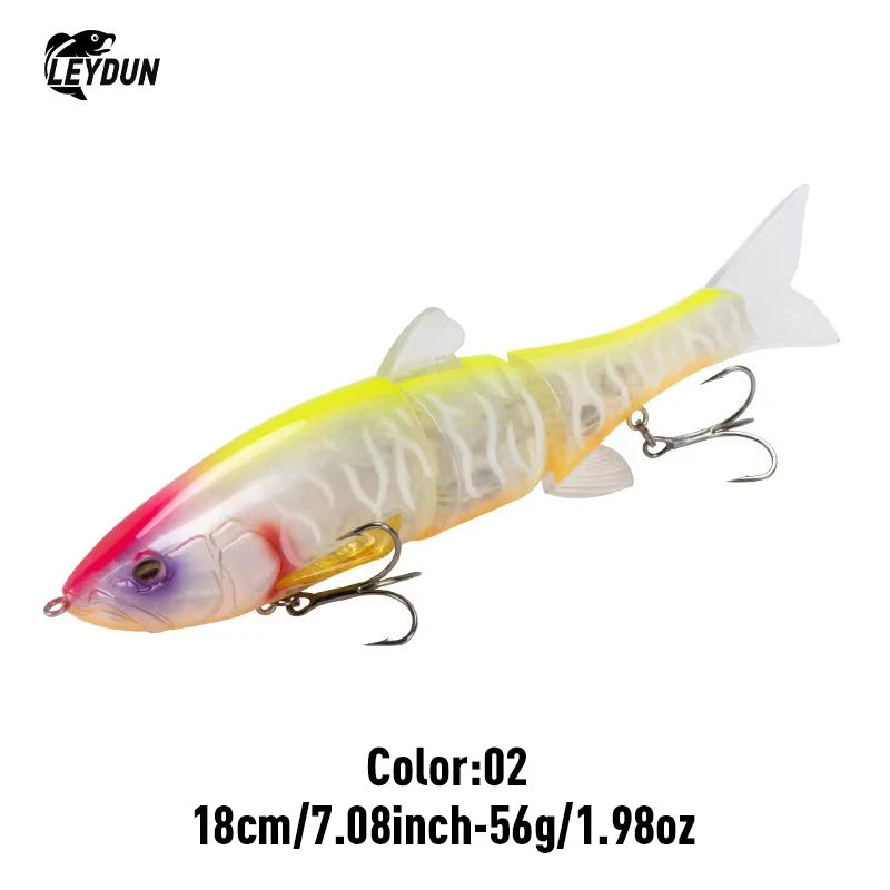 LEYDUN DOWZ SWIMMER 180SF 2oz Slow Floating Fishing Lures Triple Joint Body Glide Swimbaits Hard Baits Wobblers For Bass Pike