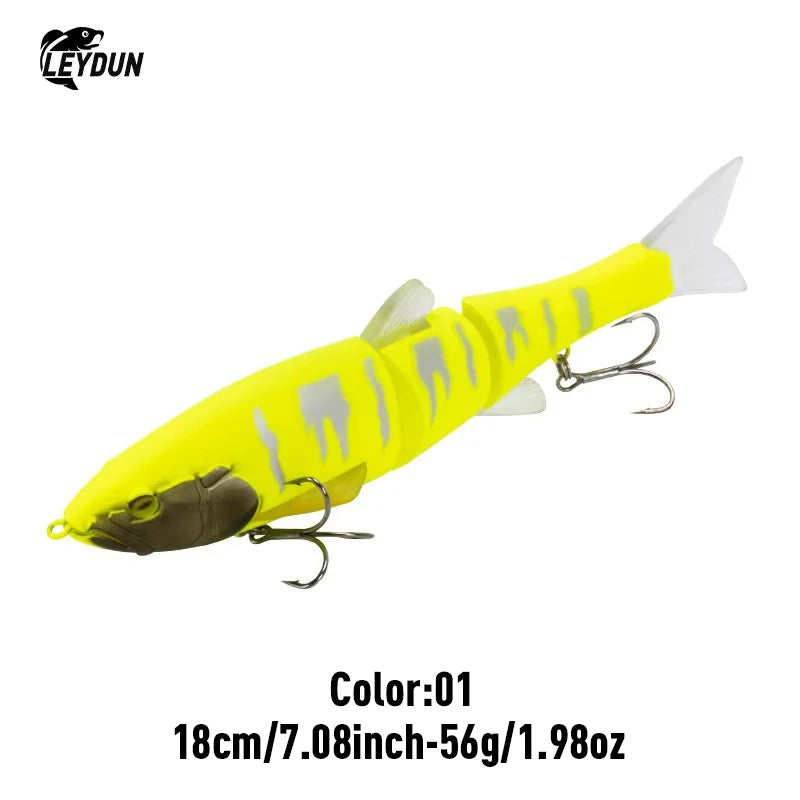 LEYDUN DOWZ SWIMMER 180SF 2oz Slow Floating Fishing Lures Triple Joint Body Glide Swimbaits Hard Baits Wobblers For Bass Pike