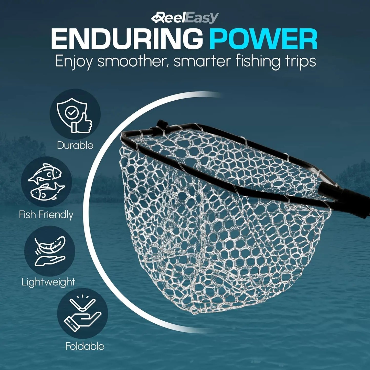 Large Fishing Net with Extendable Handle, Foldable & Lightweight for Freshwater, Saltwater, Beach Fishing