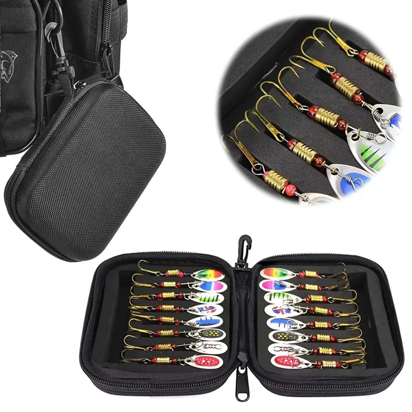 Sequins Spinner Lures Set Convenient to Carry with Tackle Storage Bag Suitable for Trout Bass Salmon Local Delivery