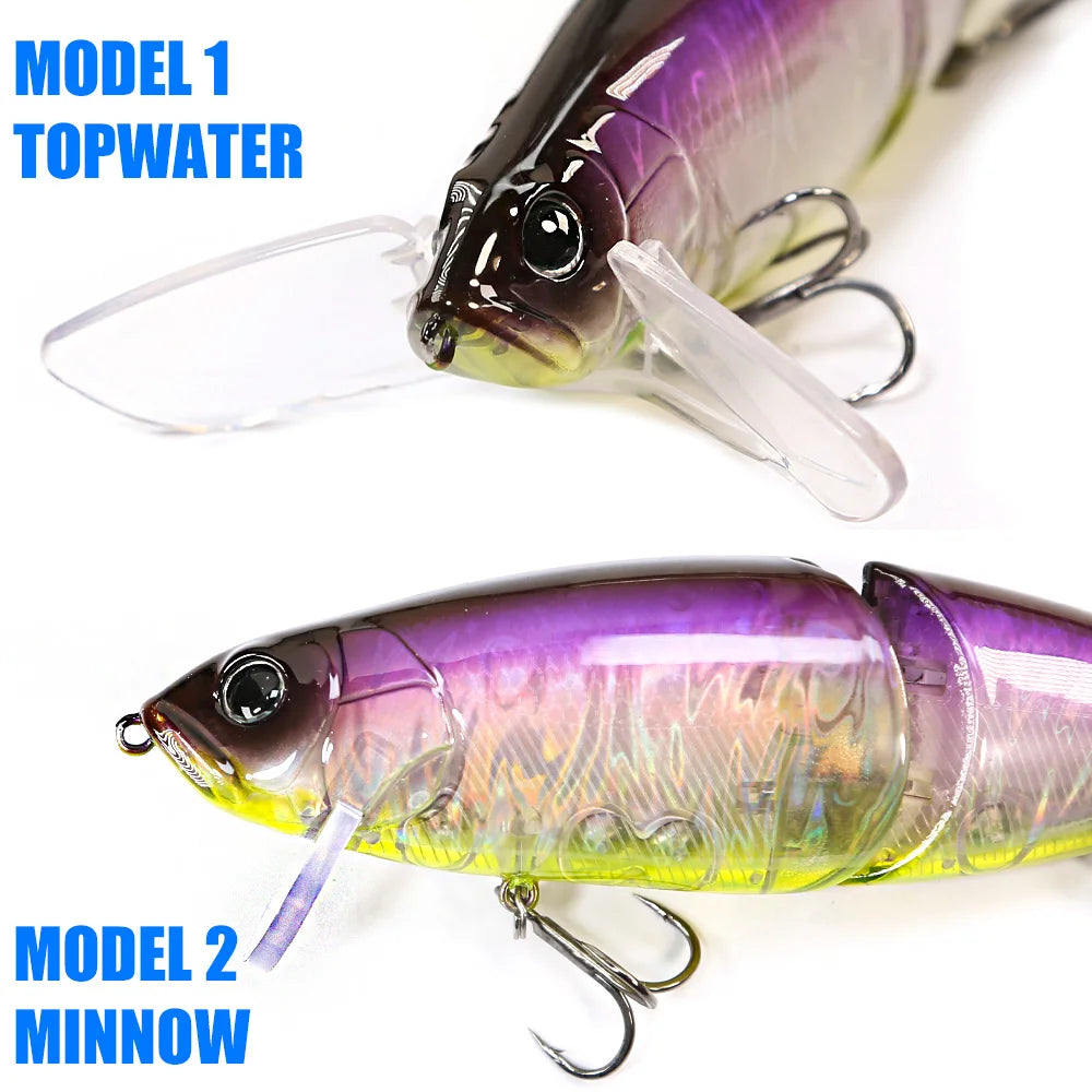 B&U RISER JACK 184mm 2.5OZ Fishing Lures joint body Glide Swimbaits Floating Topwater powerful S-shaped big Hard baits bass