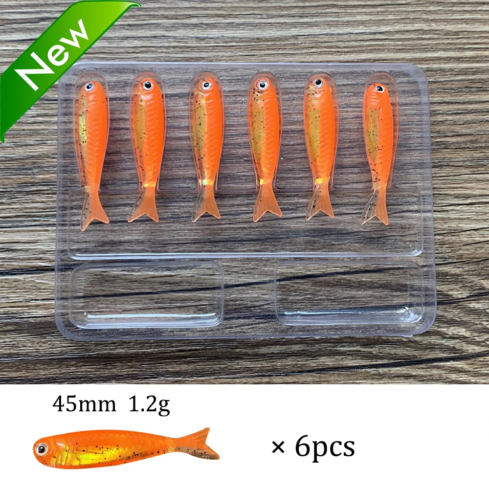 Soft Lures Kit 1.3g 5cm Tail Worm Spinner Jig Hook Crankbait Pesca Gear Tackle 6pcs Bait 10pcs Swimbait Carp Fishing Lure Set