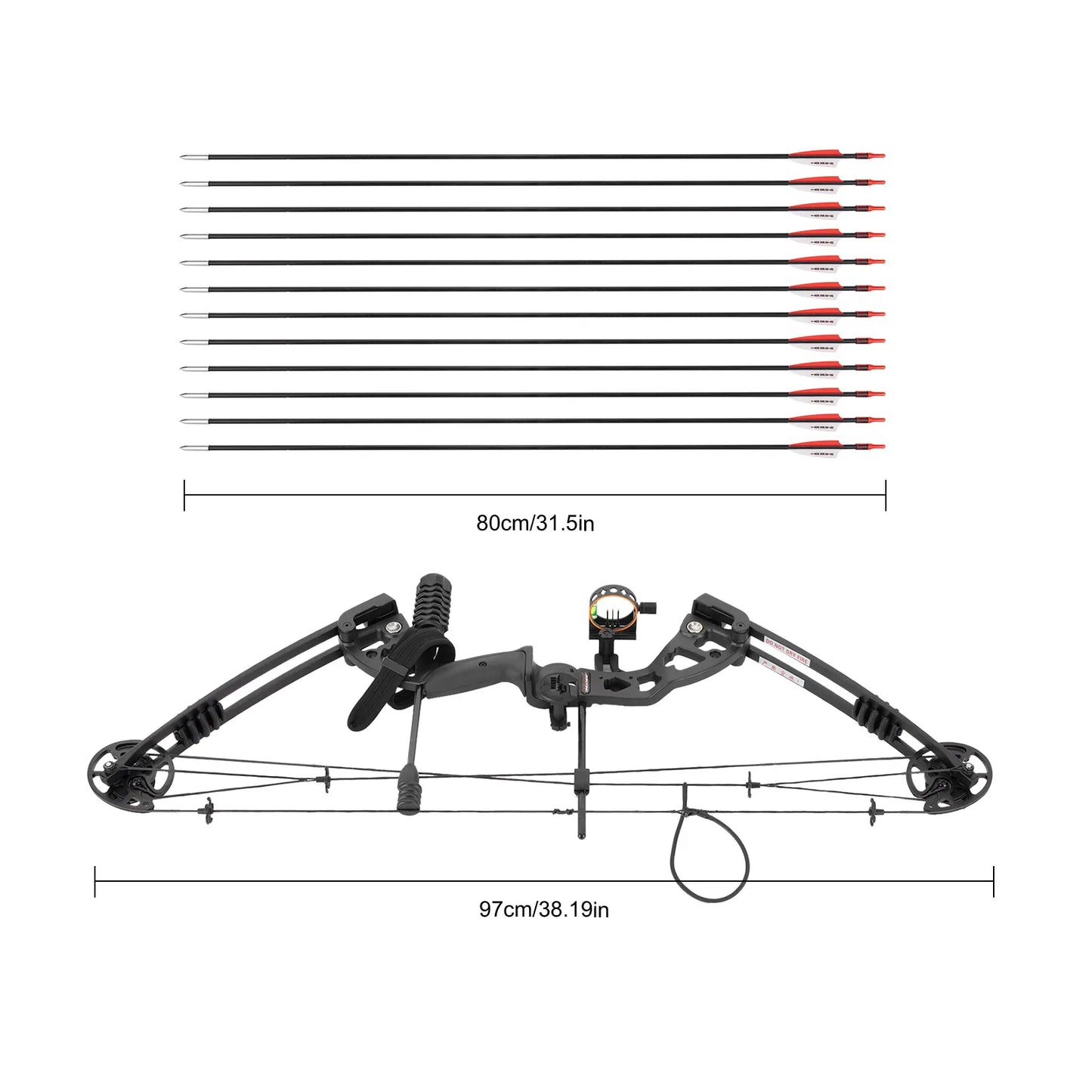 Right Handed Compound Bow Kit Adults and Teens Compound Bow Archery Hunting Equipment with 12 Arrows 30-60lbs Adjustable