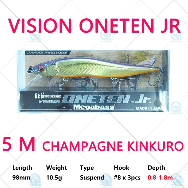 JAPAN Megabass VISION ONETEN Jr. 98mm 10.5g Suspend BASS Fishing LURE Bait MINNOW Jerkbait Dynamic Saltwater Sea Tackle Magnetic