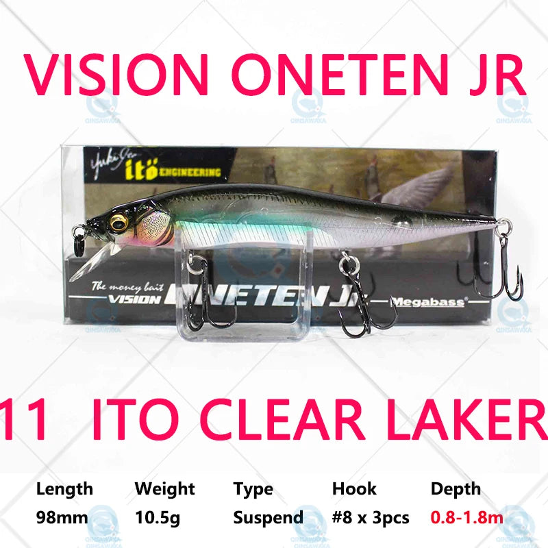 JAPAN Megabass VISION ONETEN Jr. 98mm 10.5g Suspend BASS Fishing LURE Bait MINNOW Jerkbait Dynamic Saltwater Sea Tackle Magnetic
