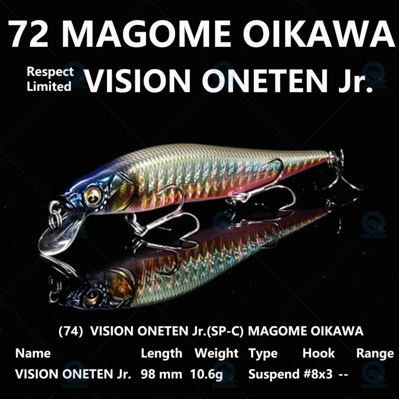 JAPAN Megabass VISION ONETEN Jr. 98mm 10.5g Suspend BASS Fishing LURE Bait MINNOW Jerkbait Dynamic Saltwater Sea Tackle Magnetic