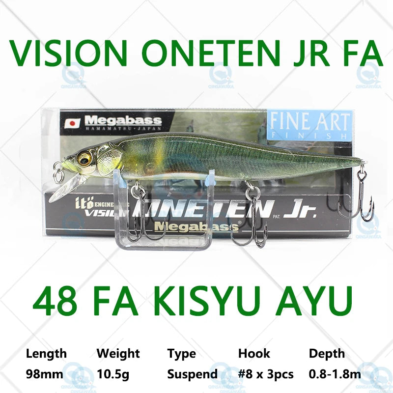 JAPAN Megabass VISION ONETEN Jr. 98mm 10.5g Suspend BASS Fishing LURE Bait MINNOW Jerkbait Dynamic Saltwater Sea Tackle Magnetic