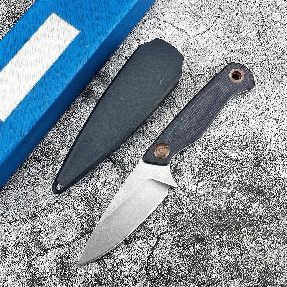 BM 203BT Fixed Blade Knife with Sheath D2 Steel Blade G10 Handle Outdoor EDC Camping Knife Hiking Hunting Survival Tools
