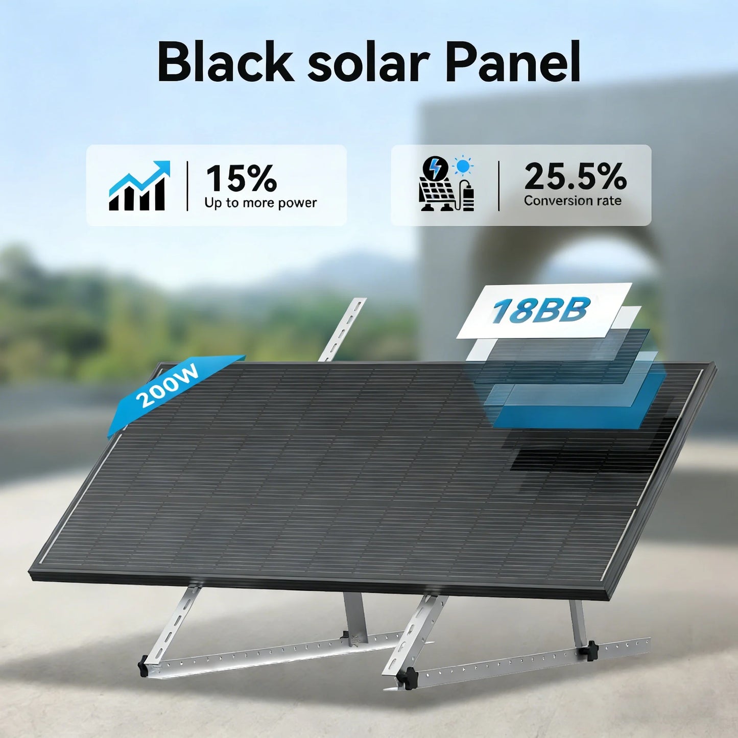 Rvpozwer 12.8V 200W/400W Monocrystalline Solar Panel Module Off Grid PV Power For Vehicles, RV Camper Camping Boat Shed Farm