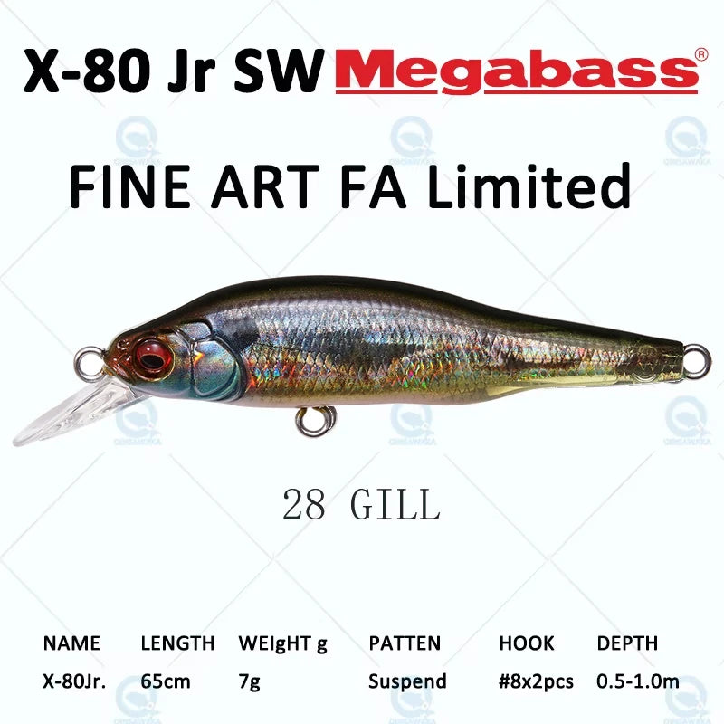 JAPAN Megabass ONETEN X-80 JR X80 Jr 65cm Suspend BASS Fishing Lure Narrow profiled MINNOW Casting Trolling Jerkbait Sea Tackle