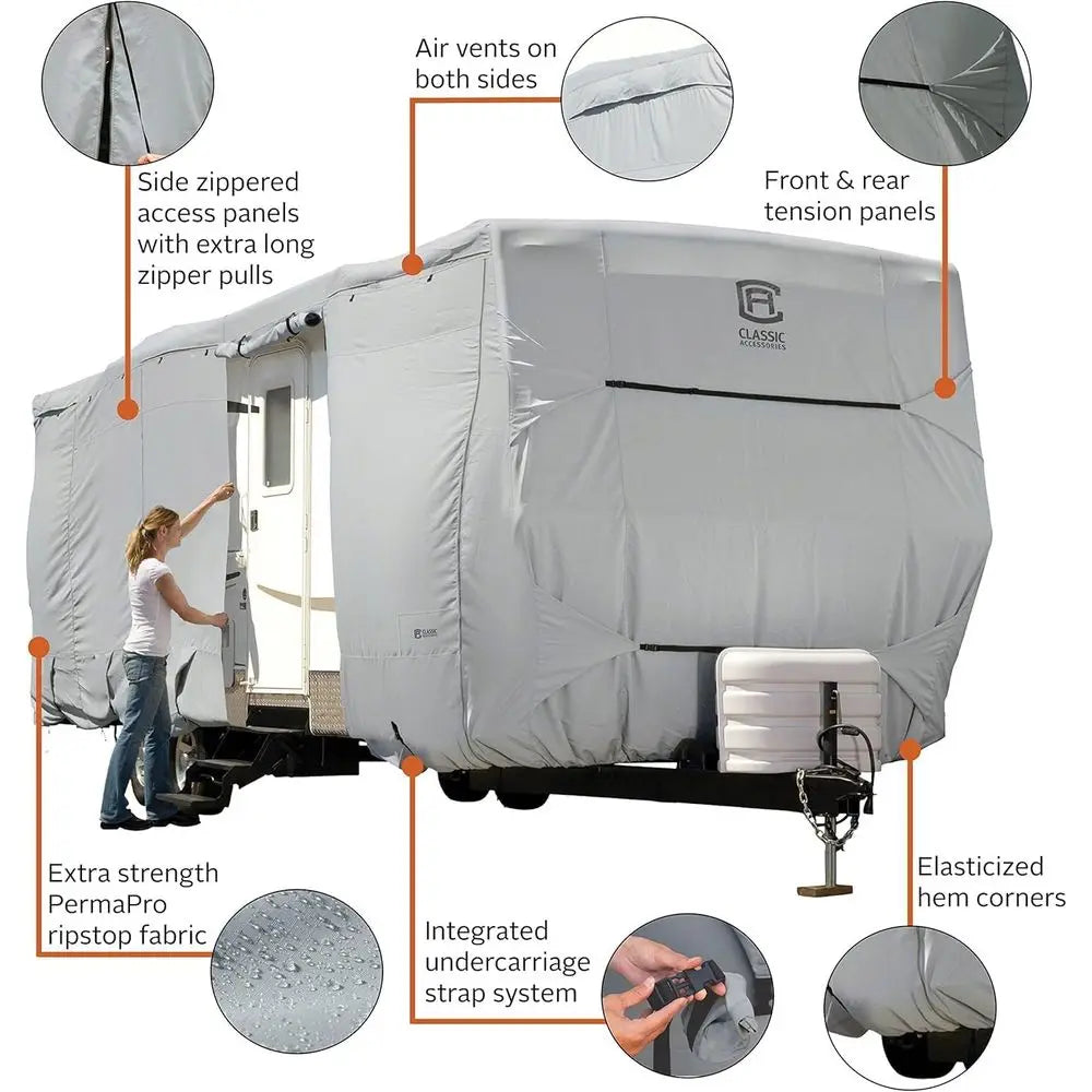 PermaPRO Travel Trailer Cover, Fits 30' - 33' RVs, RV Cover, Camper Cover, Travel Trailer Cover
